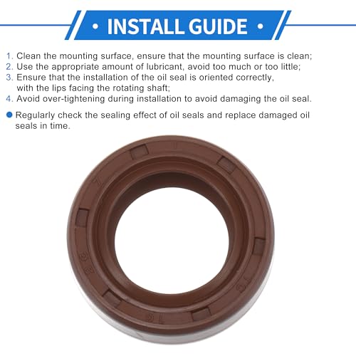 Universal Oil Seal TC Double Lip W Steel Spring Seal Ring Rotary Shaft Seal 16x26x7mm High Pressure FKM Rubber Brown 2 Pcs - size: 16x26x7mm