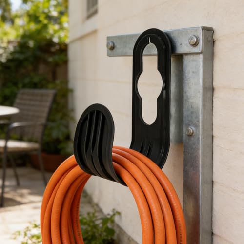 Garden Hose Holder, Wall Mounted Water Hose Holder for Outside Yard, Portable Hanger and Organizer – Holds 2.2 Lbs, Holds Hoses for Outdoor Yard, Garden Lawn and Garage Hose Storage