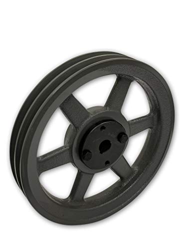 Double Groove 14.25" Cast Iron Electric Motor " H " Pulley/Sheave, Bushing Included, for 3/8" and 1/2" Top Width 3L/A/AK/4L/4LK Section V Belt, 2 Groove (5/8" Shaft / 0.625 Bore, 2AK144H) - size: 5/8" Shaft / 0.625 Bore