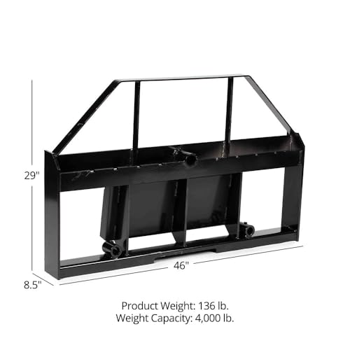 Titan Attachments Mini Skid Steer Pallet Fork Frame, Universal SSQA Connection, Rated 4,000 LB, C2 Hay Spear & Stabilizer Spear Sleeves Included - style: Frame Only