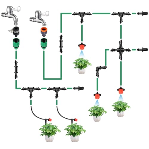 RedChili 210 Pack Irrigation Support Stakes for 1/4 Inch Drip Tubing, 1/4" Drip Tubing Hold Plastic Stakes Quarter Inch Drip Line Holder Fittings for Lawn Raised Bed Greenhouse Plant Watering System - size: 1/4" Stake-210P