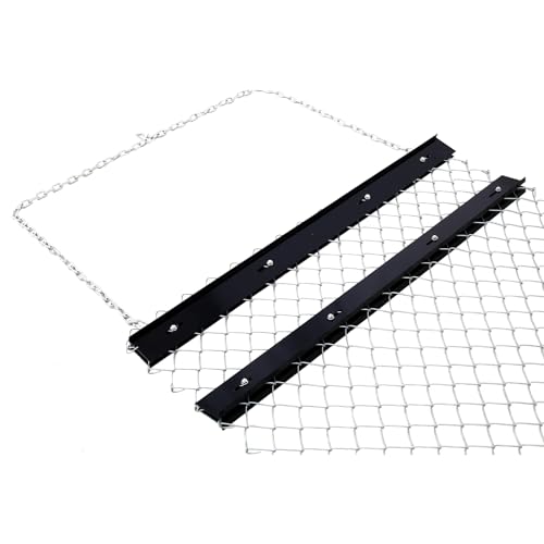4' x 5'ATV Drag Harrow, Durable UTV Tractor Attachment Seed Harrow, Chain Harrow for Landscape Leveling or Sod Prepping for Gravel Driveway, Farm, Yard, Field, Black