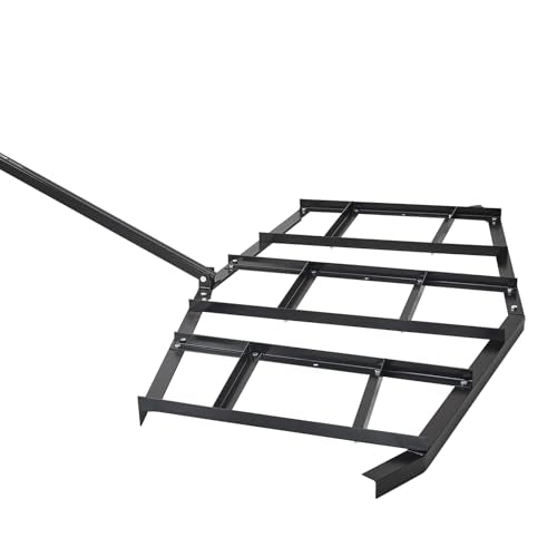 VEVOR Drag Harrow, 84" Width Tow Behind Drag Harrow, Q235 Steel Driveway Grader with Adjustable Bars & Pin Hitch, Support up to 50 lbs, Tractor Driveway Harrow for ATVs, UTVs, Garden Lawn Tractors - size: 84 in