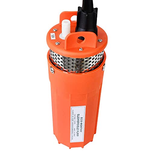 ECO-WORTHY 12V DC Submersible Well Water Pump with 10ft Cable, Water Flow 1.6GPM, Max Lift 100ft/30m, 96W Deep Well Pump for Irrigation, farm, ranch, home - size: 12v 96w Well Pump