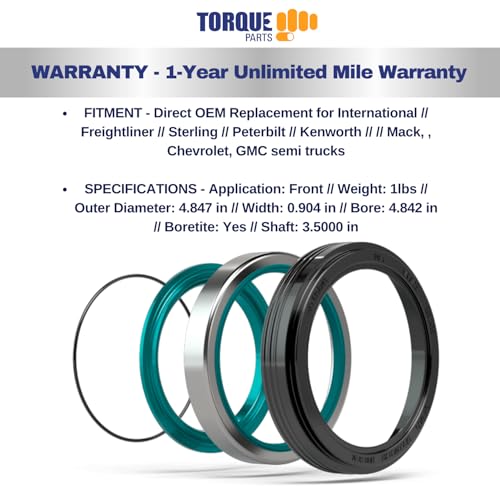 Torque Drive Axle Wheel Seal Replacement for Stemco 393-0173 4 Pack - color: 4 Pack Classic Wheel Seal