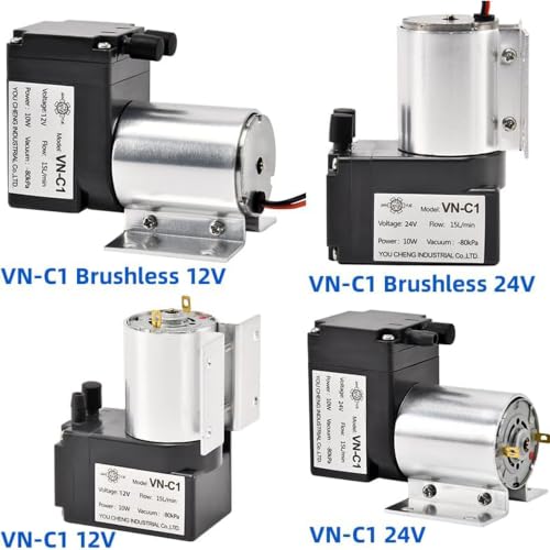 Vacuum Pump 15L Mini Diaphragm Air Compressor 12V Micro Air Pump -80KPA Vacuum Degree Mini Brush Piston Pressure Pump (VN-C1) - color: Vn-c1, size: 12V