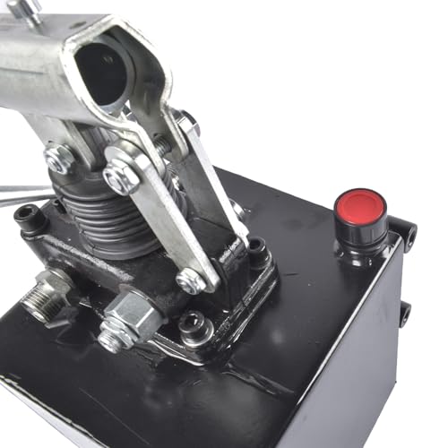 Double Acting Manual Hydraulic Pump with 5 Quart Tank and Changeover Valve, 3600 PSI 3/8" NPT Ports Piston Hand Pump Hand Operated Hydraulic Pump with 2.7 CID for Double Acting Cylinder Vahaha - size: 2.7 CID
