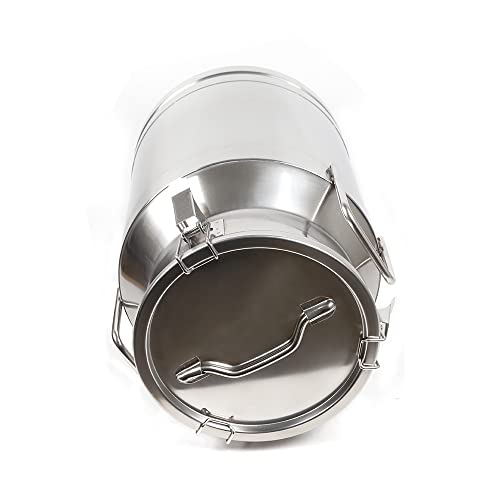 20-60L Stainless Steel Milk Can Wine Milk Bucket Wine Pail Bucket Milk Can Tote Jug with Sealed Lid Heavy Duty, with Independent Embedded Silicone Sealed Lid (60L) - size: 60L