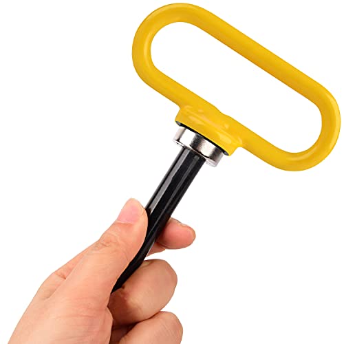 Mission Automotive Lawn Mower Hitch Pin - Yellow, Neodymium - Magnetic Hitch Pin with Neodymium Magnet for One-Handed Release & Secure Attachment to Tow-Behind Spreaders & Sweepers - color: Yellow