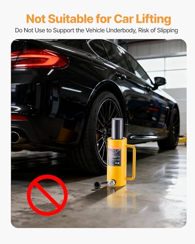 VEVOR Hydraulic Cylinder Jack, 20 Ton Solid Ram Hydraulic Cylinder, 6 Inch Stroke Single Acting Hydraulic Cylinder, with Quick Connector Portable Hydraulic Solid Jack Hydraulic Lifting Cylinders