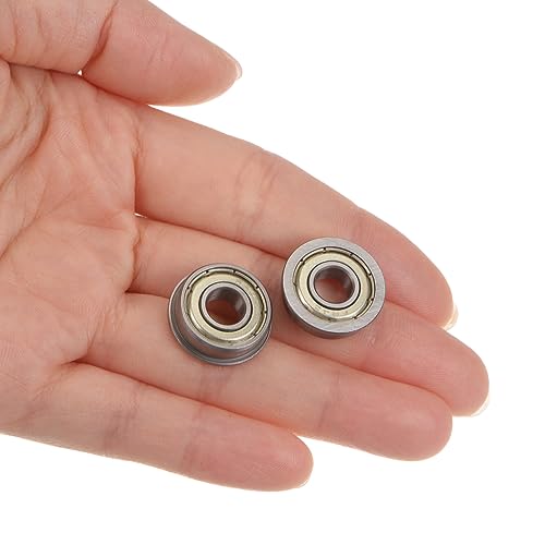 uxcell FR4ZZ Flanged Ball Bearing 1/4 x 5/8 x 10/51 inch Double Shielded Chrome Steel Flange Bearings, 4pcs - size: 1/4x5/8x10/51