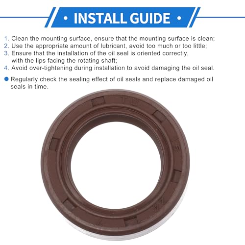 Universal Oil Seal TC Double Lip W Steel Spring Seal Ring Rotary Shaft Seal 16x24x7mm High Pressure FKM Rubber Brown 2 Pcs - size: 16x24x7mm