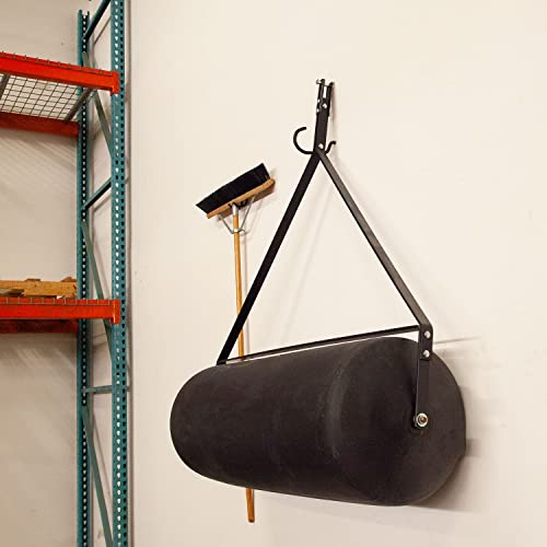 Brinly 485 lb. Tow Behind Poly Lawn Roller with Easy Turn Plug, 18 by 48" - color: Flat Black