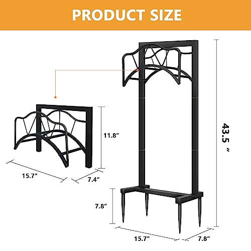 Freestanding Outdoor Garden Hose Holder, Heavy Duty Metal Storage Stand with 4 Spikes, Space Saving Organizer for Patio, Lawn, Backyard, Holds up to 150ft Hose, Black