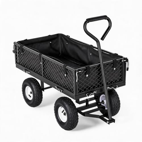 400 lb Garden Cart with Waterproof Liner - color: Black