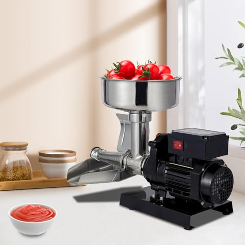 450W Electric Tomato Strainer Machine - Commercial Tomato Milling Machine - Stainless Steel Tomato Sauce Maker Food Squeezer Tomato Sauce Machine for Tomato Strawberry and Blueberry Sauce