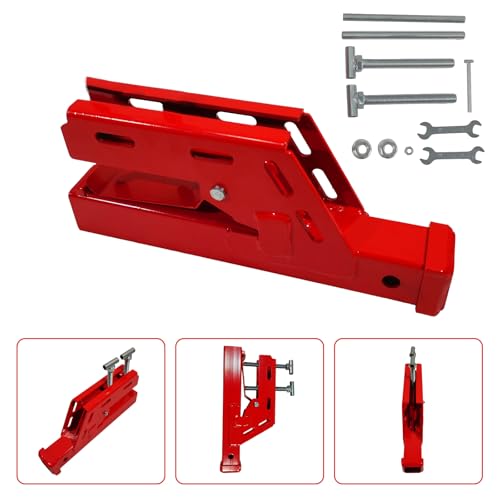 2026 New Upgraded Clamp On Trailer Hitch 2" Receiver, Heavy-Duty Bucket Trailer Hitch, Ball Mount Adapter Compatible with Kubota Deere Bobcat Bucket, for Boat, RV, Camping Accessories, Red - color: Red