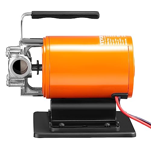 VEVOR Water Transfer Pump 12V, Battery Powered Utility Pump 360 GPH, 1/10HP Portable Electric Water Pump with Switch, 6 ft Suction Hose Kit, For Water Removal, Nonsubmersible