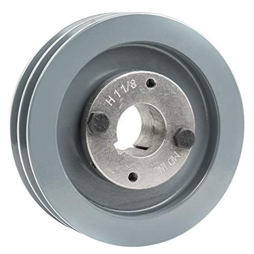 Cast Iron 5" Dual Groove Pulley Belt A Section 4L with 1-1/8" Sheave Bushing 2AK51H
