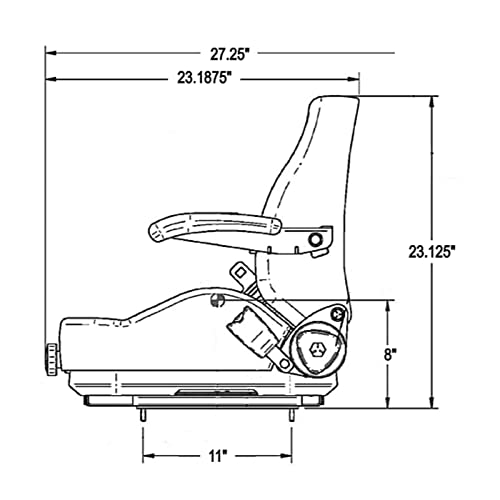 TRAC SEATS - MADE IN THE USA - ProRide Suspension Seat Fits Exmark, Ferris, Scag, Gravely, Hustler, Kubota, Ariens, Bad Boy Zero Turn Lawn Mower Tractor