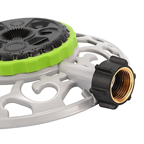 Turret Pattern Sprinkler, 8-Pattern Stationary Water Sprinkler on Metal Decorative Base for Watering Small and Large Yards, Lawns, Garden or Odd Shaped Areas