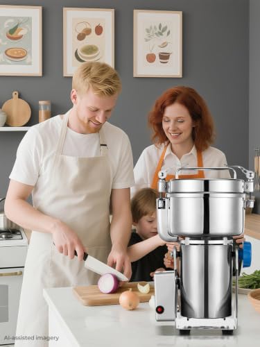 Electric Grain Mill for Flour 2500g, Flour Mill Swing 3850W, Upgrade Stainless Steel Flour Mill, High-speed Spice Herb, Commercial Superfine Machine, Dry Cereals Pulverizer