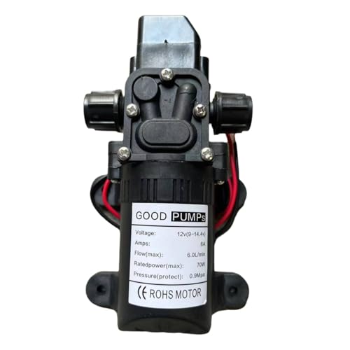 12V Diaphragm Water Pump, Water Pressure Diaphragm Pump Self Priming Sprayer Pump 4-6 L/min 1.2 GPM 100 PSI RV Water Pump for Caravan Boat Marine Agricultural