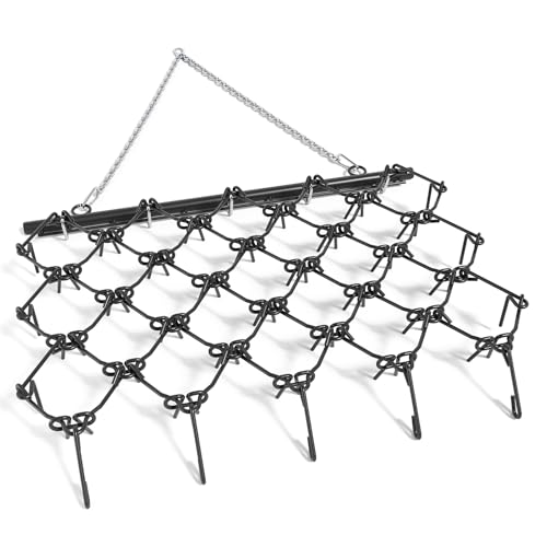 TrailBlaze 5x4.5 FT Heavy Duty Chain Drag Harrow for Lawn & Field – 3/8" Tines, Black Steel Mesh, Soil Preparation, Leveling, ATV/UTV/Tractor Compatible – Garden Weeder - size: 5' x 4.5', 3/8" Dia