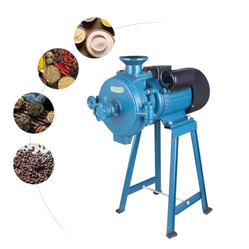Electric Grain Grinder, 2200w 110v Wet & Dry Electric Grain Mill Grinder Thickness Adjustable Rice Wheat Feed Machine Heavy Duty Feed Flour Cereal Mill Wheat Grinders w/Funnel for Grain Oil Stores