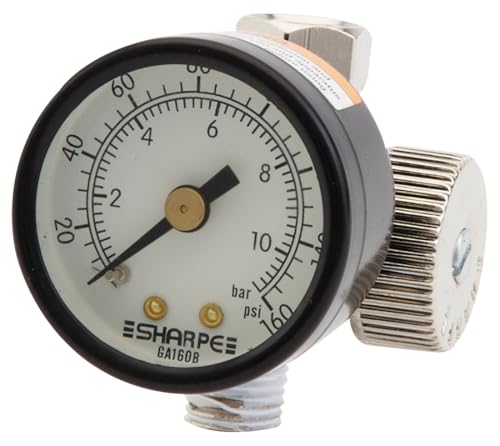 SHARPE 24AAV Air Adjusting Valve with Gauge 2210 for Automotive Paint Spraying