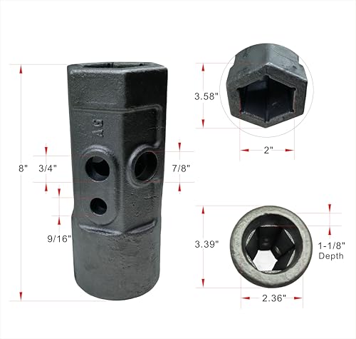 35CrMo Alloy Steel Weld-On Auger Bit Repair Hub, 2" Female Hex - size: 2 in F Hex to Weld-On