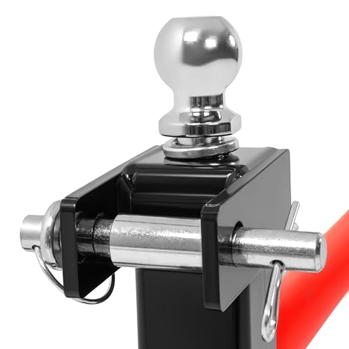 Wutist 3 Point 47" Hay Spear Gooseneck Drawbar Trailer Hitch Fit for All Category 1 Tractors 3000lbs W/ 2 Stabilizers Ball Hay Quick Hitch Attachment Black Steel Powder Coated