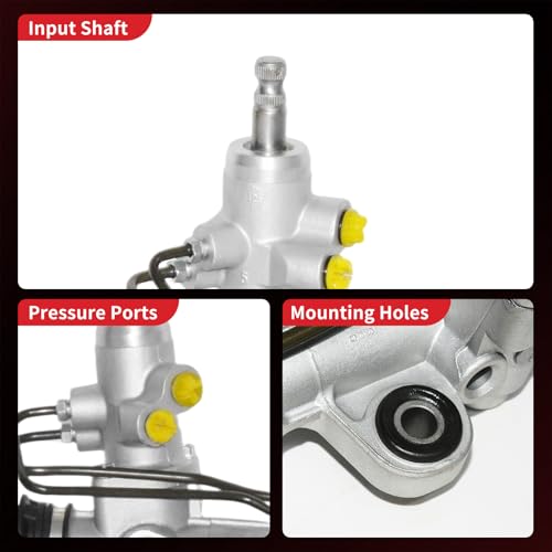PHOBOOS Hydraulic Power Steering Rack and Pinion Assembly Compatible with Hyundai Accent 2006-2011 L4 1.6L, Dodge Attitude 2006-2011 L4 1.6L, New Unit, Leak-proof, Direct Fit, Ref. 26-2421 - size: 26-2421