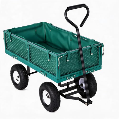 400 lb Garden Cart with Waterproof Liner - color: Green