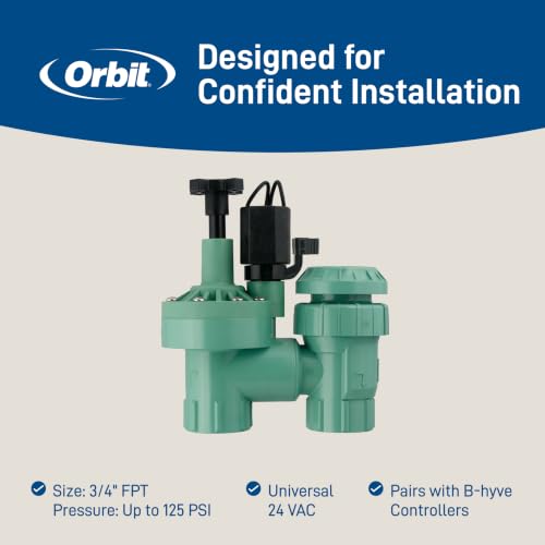 Orbit 57623 3/4" FPT 100 Series Anti-Siphon Automatic Sprinkler Valve with Flow Control (Pack of 2) - size: 2 Pack 3/4 Inch FPT 100 Series, style: 100-series