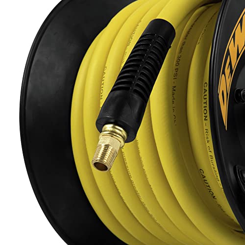 DEWALT DXCM024-0348 3/8" x 50' Manual Hose Reel with Rubber Hose , Yellow