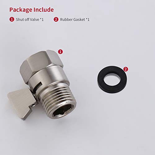Water Flow Control Shut Off Valve with Brass Adjustable Hand Level Water Pressure Regulator for Hand Held Shower Head & Bidet Sprayer, Brushed Nickel Water Saver G1/2 - color: Brushed Nickel