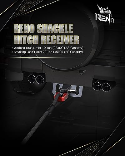 RENO Shackle Hitch Receiver, 2" Receiver Towing Mount with 3/4" D-Ring Shackle Combo kit - Heavy Duty 45,000 lbs Compatible with Trucks Off Road SUV 4x4 Vehicle Towing Recovery (Aluminum, Red) - size: 2" Shackle Hitch Receiver + Red D-ring