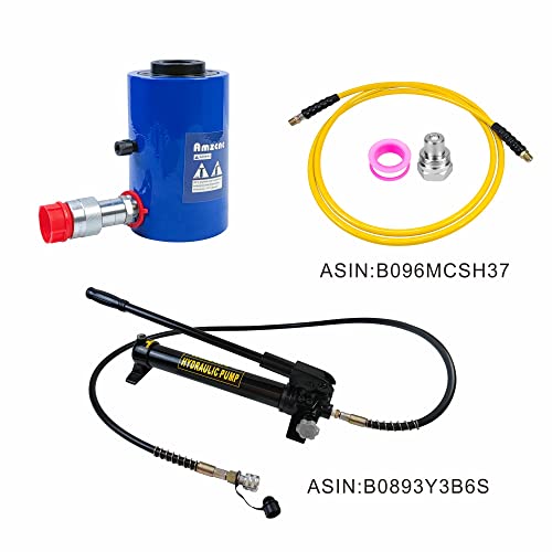AMZCNC 20 Ton Hollow Hydraulic Ram Cylinder, 6 Inch, Single Acting - size: 20T 6Inch