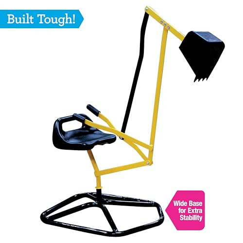 Crane Digger Toy, Ride On w Safer Stabilizing Base- Kid Outdoor Excavator