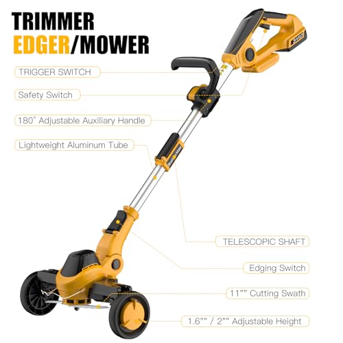 Givilo 11-Inch Weed Wacker Cordless Compatible with DEWALT 20V MAX Battery