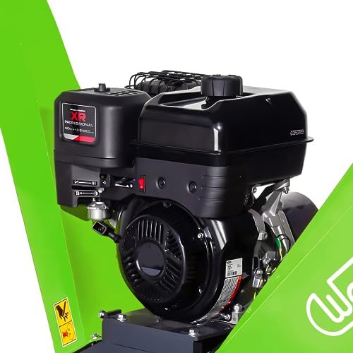 420cc 14HP 6-Inch Wood Chipper Shredder Mulcher E-Start Gas Powered B&S Engine EPA Certified with Towbar/Emergency Stop Button (B&S Engine, Electric Start)