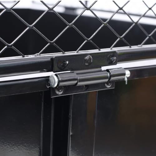 2-in-1 Dumping System ATV Trailer Steel Dump Cart, Heavy Duty Tow Behind Carts, Utility Lawn Garden Trailer with Removable Sides for Tractors, ATV, UTV, Lawn Mowers, 750lbs 22 Cubic Feet, Black