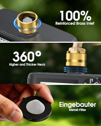 Insoma 4 Zones Sprinkler Timer with Brass Inlet & Outlet, Water Timer for Garden Hose with Auto/Manual/Rain Delay Mode, Hose Timers for Irrigation Watering System for Yard, Lawn, Plant Watering - size: 4 Outlets