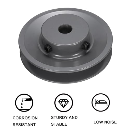 uxcell AK35-1/2V-Belt Sheave 1/2"Bore 3.55"OD Single Groove Web Sheave