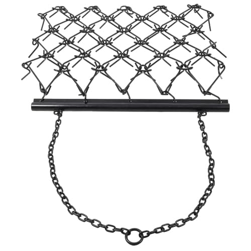 4FT Heavy-Duty Steel Drag Harrow,Field Leveling Chain Rake,Black - size: 4FT
