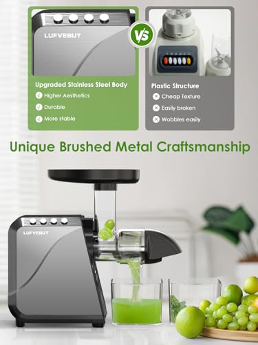 Cold Press Juicer for Celery Carrot Orange- Soft/Hard Fruits Vegetables - color: Black