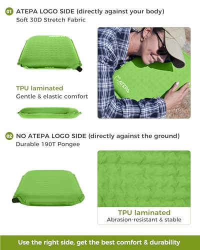 ATEPA Inflatable Seat Cushion - color: 1 Pack - Lightgreen