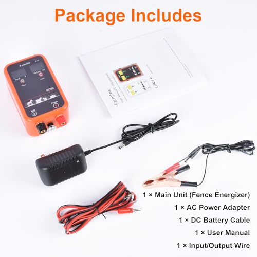 FarmNix 10KV Electric Fence Charger with LED Indicator, 5 Miles Electric Fence 1 Joules Pulse Energy,Waterproof Electric Fence Kit Suitable for Farm Animals,Pets,Poultry,Ranches and Gardens