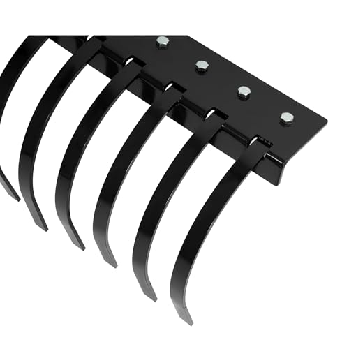 WUTIST 48" Tow Behind Landscape Rake Compatible with ATV UTV Tractor W/2" Receiver for Leaves, Debris, Grass, Pine Needles